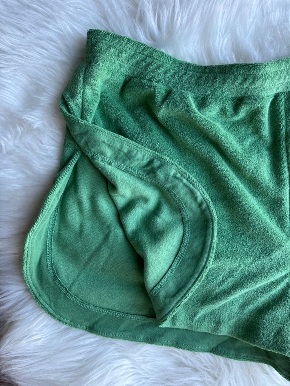 🆕 Anthropologie Green Terry Shorts Women’s Sizes M - Picture 5 of 10